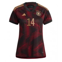 Fotballdrakt Dame Tyskland Jamal Musiala #14 Bortedrakt VM 2022 Kortermet